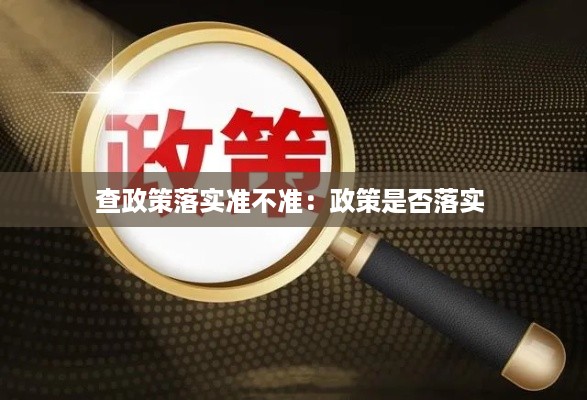 查政策落实准不准：政策是否落实 