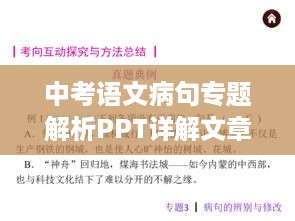 中考语文病句专题解析PPT详解文章