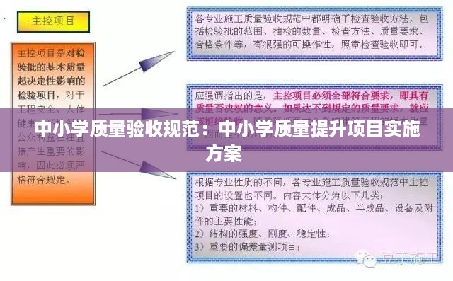 中小学质量验收规范：中小学质量提升项目实施方案 