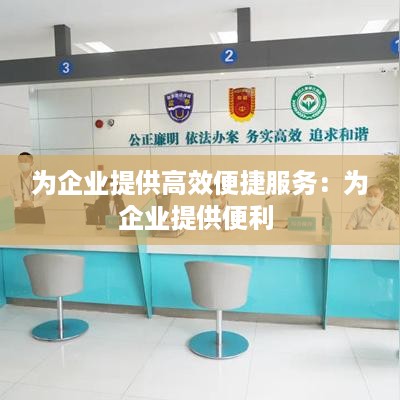 为企业提供高效便捷服务：为企业提供便利 