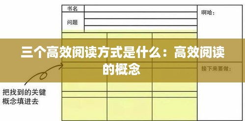 三个高效阅读方式是什么：高效阅读的概念 