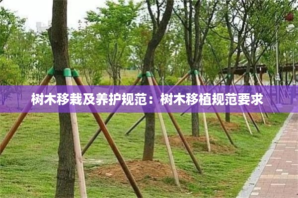 树木移栽及养护规范：树木移植规范要求 