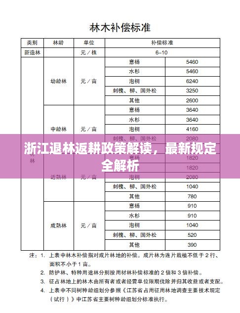 浙江退林返耕政策解读，最新规定全解析