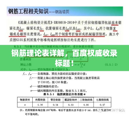 钢筋理论表详解，百度权威收录标题！