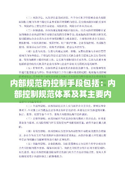 内部规范的控制手段包括：内部控制规范体系及其主要内容 