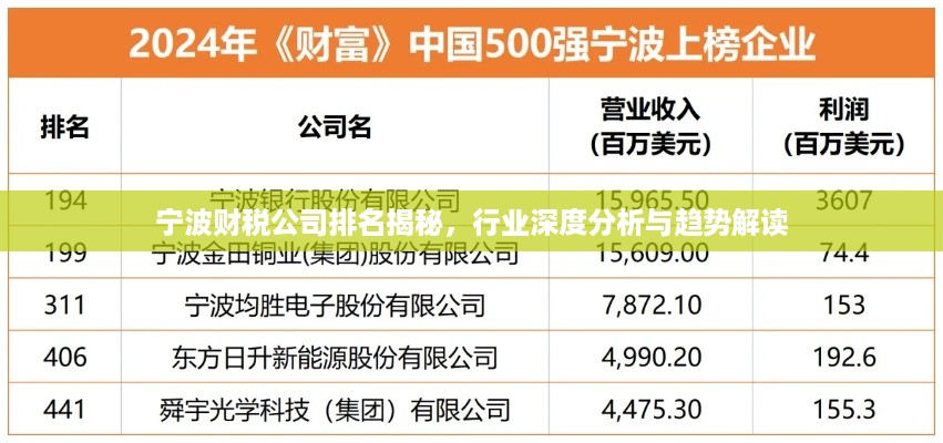 宁波财税公司排名揭秘，行业深度分析与趋势解读