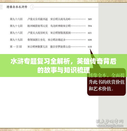 水浒专题复习全解析，英雄传奇背后的故事与知识梳理