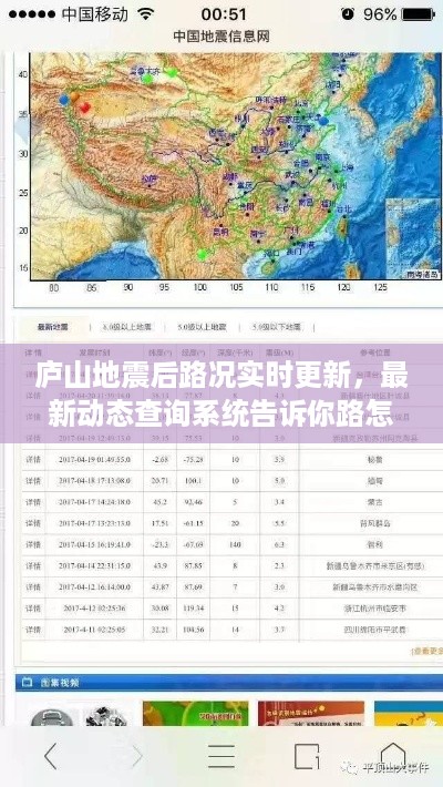 庐山地震后路况实时更新，最新动态查询系统告诉你路怎么走