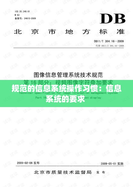 规范的信息系统操作习惯：信息系统的要求 