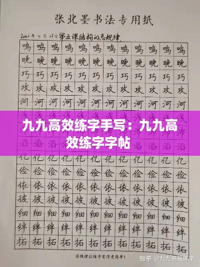 九九高效练字手写：九九高效练字字帖 