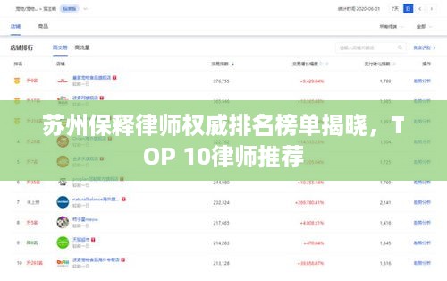 苏州保释律师权威排名榜单揭晓，TOP 10律师推荐