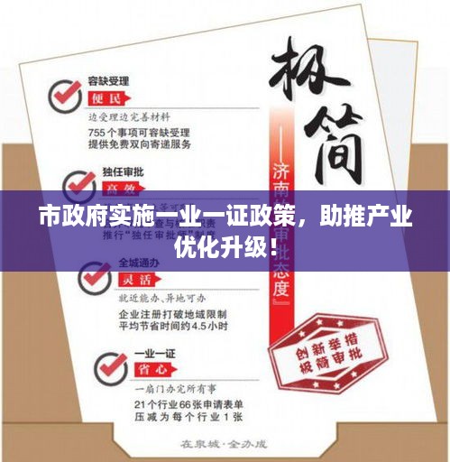市政府实施一业一证政策，助推产业优化升级！