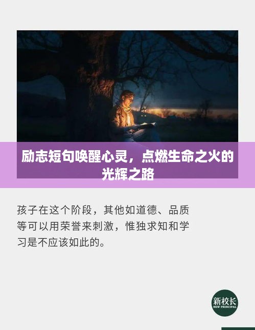 励志短句唤醒心灵，点燃生命之火的光辉之路