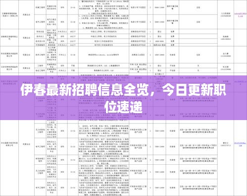 伊春最新招聘信息全览，今日更新职位速递