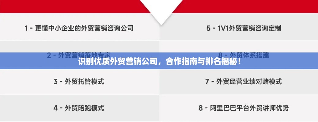识别优质外贸营销公司，合作指南与排名揭秘！
