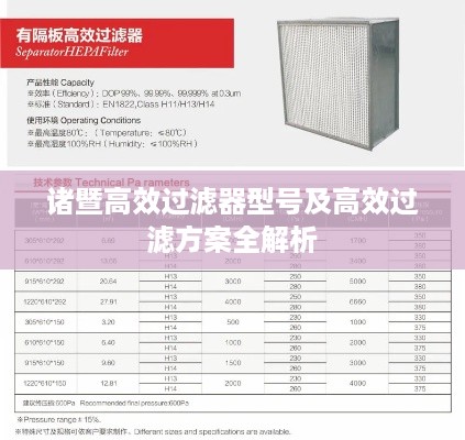 诸暨高效过滤器型号及高效过滤方案全解析